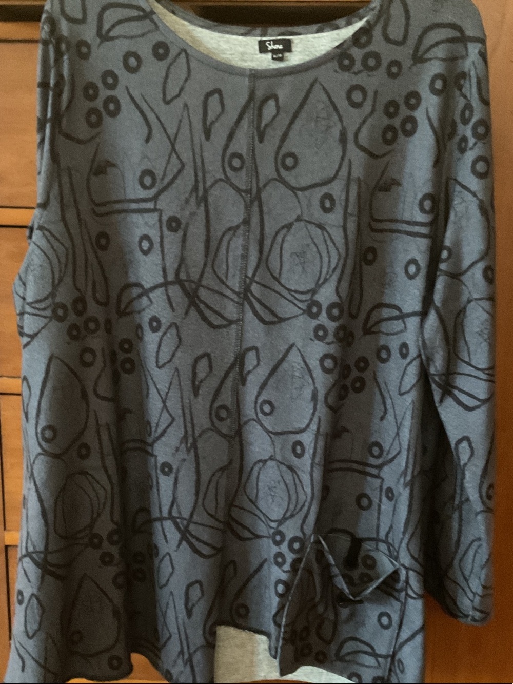 SHANA Gray Abstract Pattern Skirt